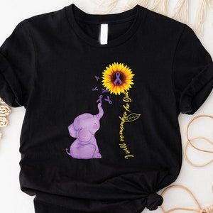 アルツハイマー病フラワーシャツ、家族支援Tシャツ、彼女へのアルツハイマー病ギフト、啓発月間シャツ、あなたのことを忘れない、リボングラフィックTシャツ