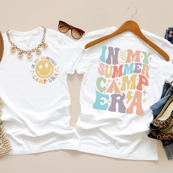 Retro Groovy Summer Camp Era Shirt, Camping Vacation Tee