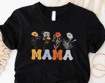 Floral Mama Shirt, Comfort Colors Mother's Day Gift