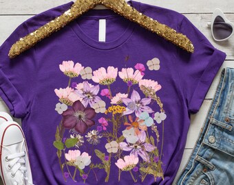Wildflower Botanical T-Shirt, Vintage Floral Nature Tee