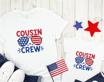 Cousin Crew 4th of July Shirt, Patriotic USA Family Matching
