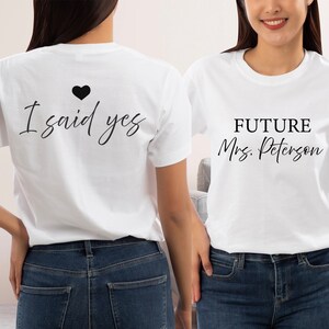 Future Mrs Shirt, Custom Future Mrs Shirt, Bride Gift, Engagement Gift, Fiance Shirt, Bachelorette Party Shirt, Wedding Gift, Customize Tee