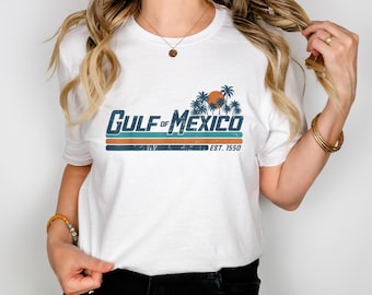 Gulf of Mexico Retro Beach Crewneck Tee