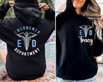 Personalized Emergency Department Hoodie, ER Nurse Gift