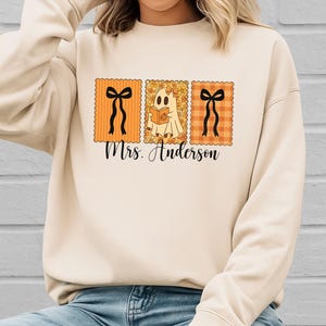 Custom Teacher Halloween Sweatshirt Halloween Teacher Shirt Trick or Treat Spooky Teacher Tshirt Ghost Teacher Shirt Funny Teacher Shirt