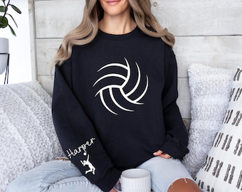Custom Name Volleyball Sweatshirt, Personalized Volleyball Sweatshirt, Volley ball Player Gift, High School Volleyball Tee, Teen Volleyball