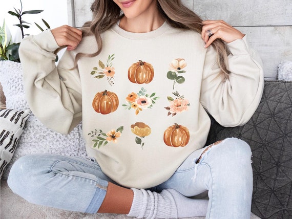 Fall Pumpkin Sweatshirt, Vintage Cartoon, Spooky Season Gift