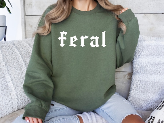 Feral Girl Summer Sweatshirt, Funny Raccoon Oversized Hoodie
