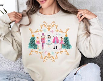 Nutcracker Ballet Christmas Sweatshirt, Holiday Party Sweater