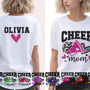 Cheer Mom Cheer Mom Faux Glitter Pink Shirt,Mom Tee,Cheer Mom Shirt,Cheer Mom Gift,Custom Cheer Shirt,Custom Name, Team Cheer Shirts,