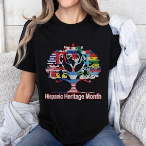 Nationales spanisches Kulturerbe Monat Shirt, Kulturerbe Monat mexikanisches Hemd, Länder Flaggen Feier Shirt, Latein Frauen, Mexikaner Mexiko Hispanic