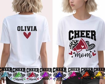 Cheer Mom Faux Glitter Shirt, Custom Team Name