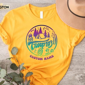 Custom Scout Troop Shirt, Heart Scout Tee, Personalized Troop Scouts Shirts, Scout Gift, Scouts Team Shirt, Camping Girl, Troop Number Shirt