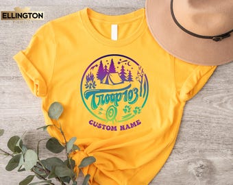 Custom Scout Troop T-Shirt, Personalized Camping Girl Tee