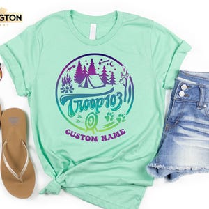 Custom Scout Troop Shirt, Heart Scout Tee, Personalized Troop Scouts Shirts, Scout Gift, Scouts Team Shirt, Camping Girl, Troop Number Shirt