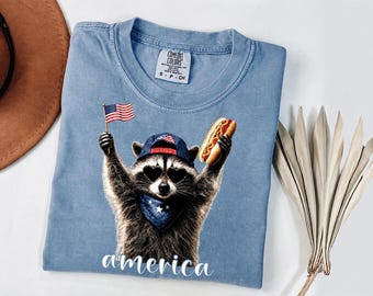 Feral and Free Since 1776 Comfort Colors® Raccoon USA Shirt, Retro Patriotic 4th of July Tee