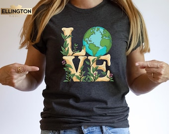Earth Day 'Love' Graphic Tee, Nature Lover Gift