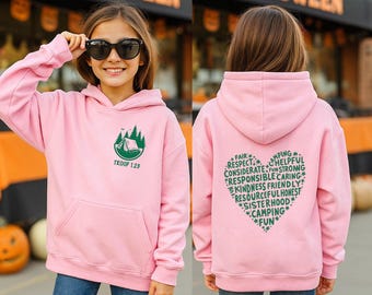 Custom Scout  Sweatshirt and Hoodie, Personalized Troop Number  Shirts, Scout Gift, Team Shirt, Camping Girl