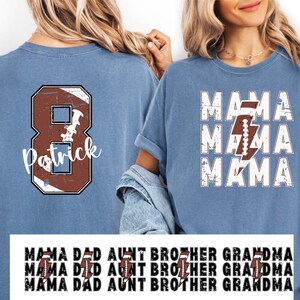 Camiseta personalizada para mamá de fútbol Comfort Colors®, camiseta para mamá de fútbol con nombre y número de niño, camiseta personalizada para mamá de fútbol, camiseta para mamá de fútbol