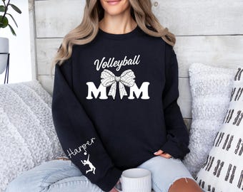 Custom Name Volleyball Mom  Sweatshirt, Personalized Volleyball Sweatshirt, Volley ball Player Gift, High School Volleyball Tee, Volleyball