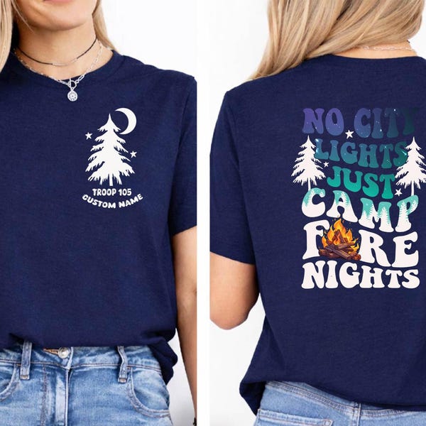 Custom Scout Troop Shirt, Camping Girl Tee, Personalized Team Shirt