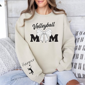 Custom Name Volleyball Mom  Sweatshirt, Personalized Volleyball Sweatshirt, Volley ball Player Gift, High School Volleyball Tee, Volleyball