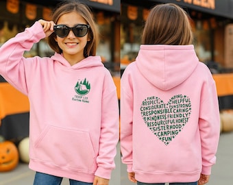 Custom Scout Troop Sweatshirt, Heart Scout Tee, Personalized Troop Scouts Shirts, Scout Gift, Scouts Team Shirt, Camping Girl, Troop Number