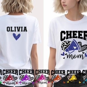 Cheer Mom Cheer Mom Faux Glitter Royal Blue Shirt,Mom Tee,Cheer Mom Shirt,Cheer Mom Gift,Custom Cheer Shirt,Custom Name, Team Cheer Shirts,