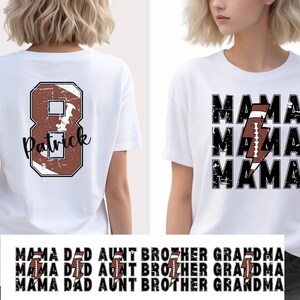 Camiseta personalizada de mamá futbolera, camiseta de mamá futbolera con nombre y número de niño, camiseta personalizada de mamá futbolera, camiseta de mamá futbolera, mamá futbolera
