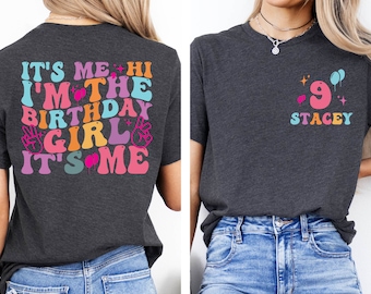 Custom 9th Birthday Girl Shirt, Kids Personalized Tee