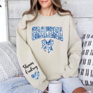 Custom Grandma Sweatshirt With Grandkids Names On Sleeve, Personalized Granny Hoodie, Gramma Outfit, Gigi Mimi Clothing, Mothers Day Gifts