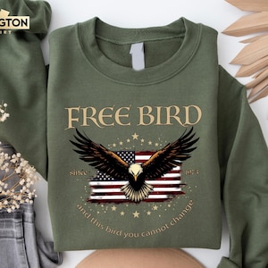 Sudadera con pájaro libre, camiseta del Día de la Independencia, camiseta de águila, camiseta de música retro, camiseta de música retro de Estados Unidos con pájaro libre, camiseta de banda de rock