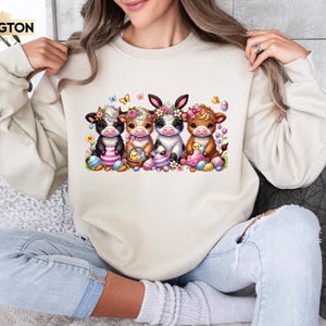 Easter Cow Sweatshirt, Heifer Easter Day Shirt, Funny Easter Shirt, Gift For Easter, Easter Animal Shirt, Cute Easter Shirt, Easter Kids Tee