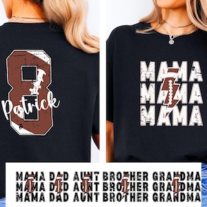 Camiseta personalizada de mamá futbolera, camiseta de mamá futbolera con nombre y número de niño, camiseta personalizada de mamá futbolera, camiseta de mamá futbolera, mamá futbolera