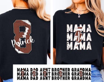 Personalized Football Mama Shirt, Football Mom Shirt With Kids Name and Number,Custom Football Mom Tee,Football Mom T-Shirt,Football Mama