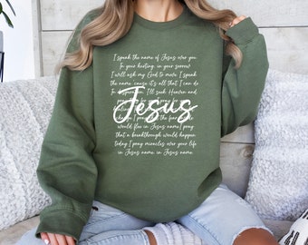 Embroidered Christian Crewneck Sweatshirt, Jesus is King Apparel