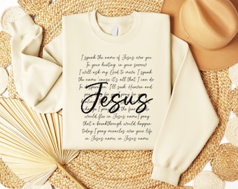 Embroidered Christian Sweatshirt, Jesus is King, Faith Based Apparel