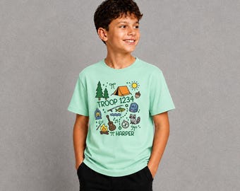 Custom Scout Troop Shirt, Camping Girl Tee