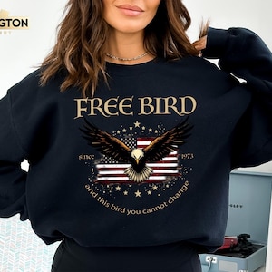 Sudadera con pájaro libre, camiseta del Día de la Independencia, camiseta de águila, camiseta de música retro, camiseta de música retro de Estados Unidos con pájaro libre, camiseta de banda de rock