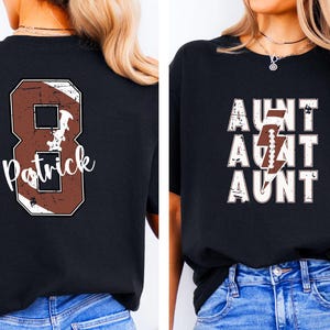 Personalized Football Aunt Shirt, Football Mom Shirt With Kids Name and Number,Custom Football Mom Tee,Football Mom T-Shirt,Football Mama