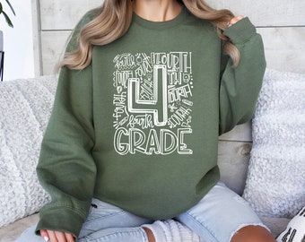 4th Grade Teacher Sweatshirt – Fourth Grade Squad Crew