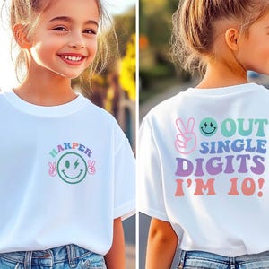 Custom Birthday Girl Tee, 10 Years Old Birthday, Ten Birthday Sweater, 10th Birthday Gift, Gift For Girl