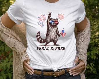 Funny Raccoon 4th of July T-shirt, American Patriotic Gift - Etsy