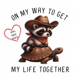En camino a arreglar mi vida PNG, Mapache gracioso png, Humor adulto png, Camisa sarcástica png, Vintage de moda png, Sublimación png,