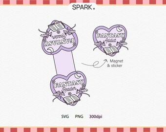 Fantasy Reader Magnet, Fantasy Addict Sticker, Bookish Fantasy Gift, Dragon Book Lover