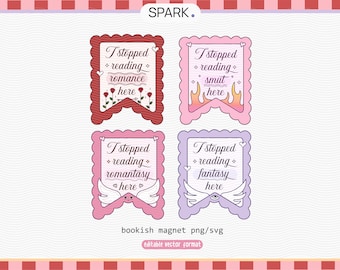 Bookish Magnet SVG PNG: Romantasy, Smut, Romance, Fantasy (Digital File)