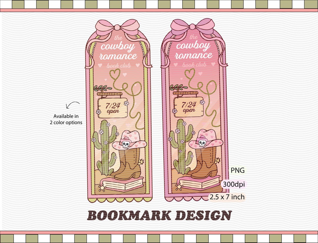 Cowboy Romance Book Club Bookmark PNG SVG: Cowboy Romance Readers Sign ...