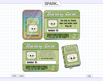 Fantasy Library Card SVG PNG: Bookish Librarian Ticket (Digital Download)