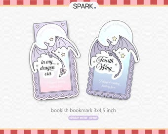 Book Dragon Bookmark: Fantasy Printable PNG SVG (Commercial Use OKAY