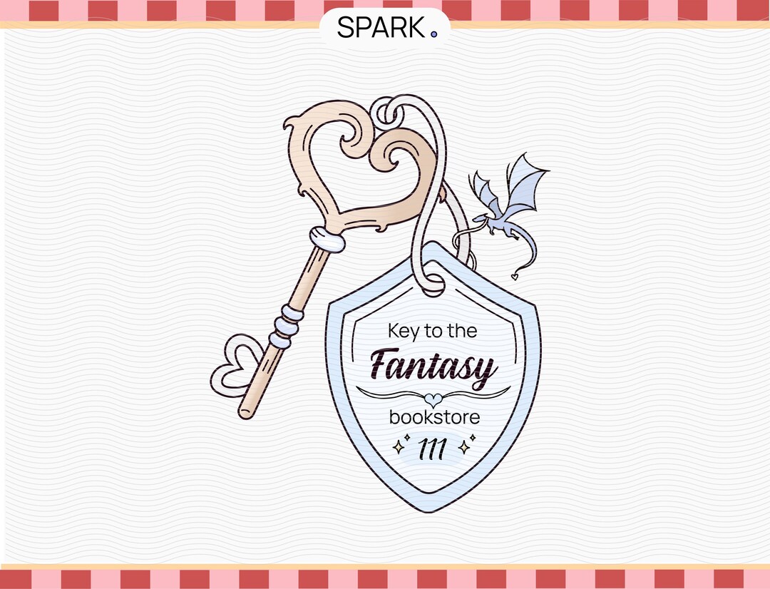 Fantasy Bookstore Keychain SVG: Bookish Sticker, Bookmark (digital ...